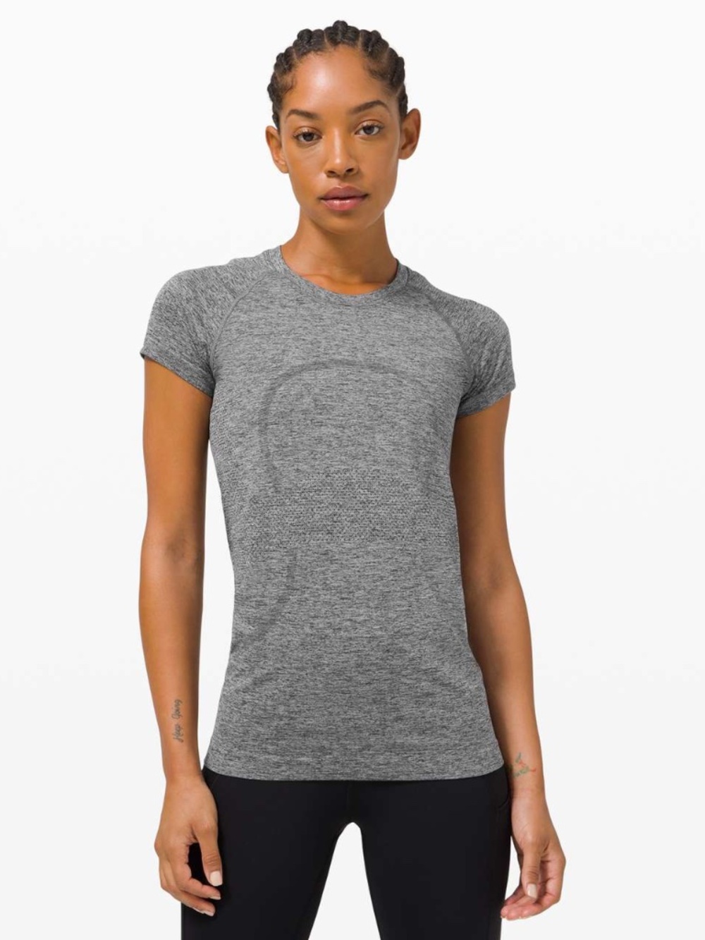 Lululemon Swiftly Tech Short Sleeve in Heathered Grey